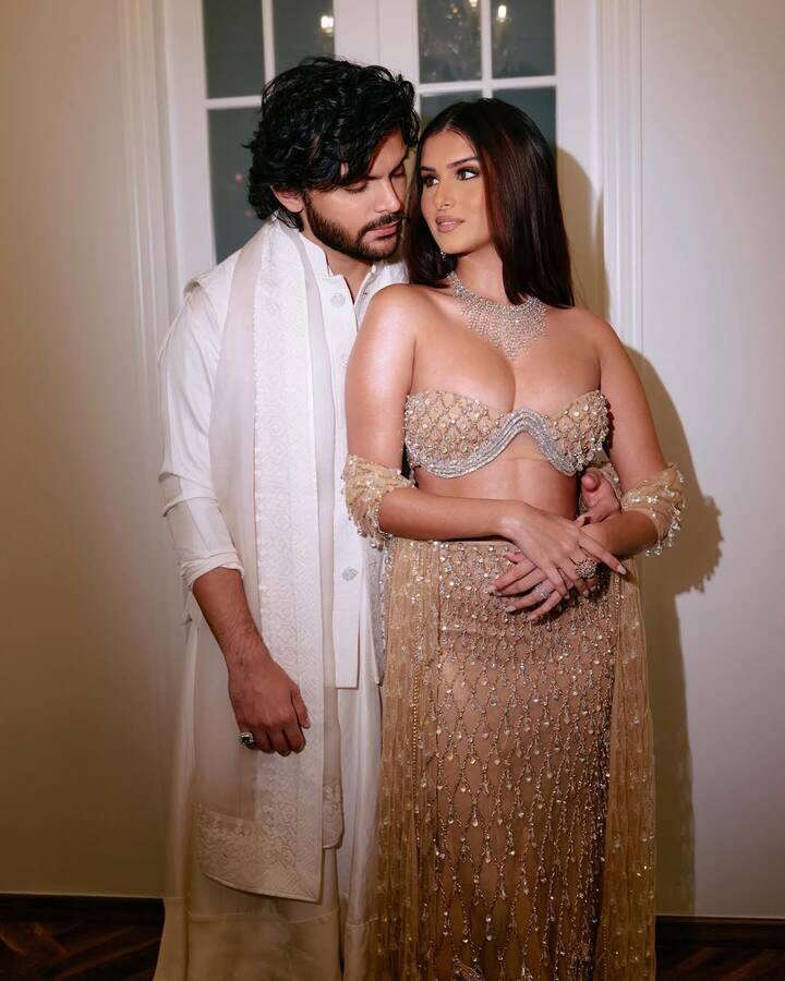 Veer has shared many romantic photos with Tara, in one of which both are seen lost in each other's eyes.
