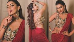 मरून साड़ी और बैकलेस ब्लाउज में अक्षरा सिंह ने बिखेरा हुस्न का जलवा, एक-एक अदा पर आप भी हार जाएंगे दिल