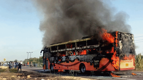 Jaisalmer Bus Fire: 20 Passengers Burnt Alive, CM Visits Spot, PM Announces Ex Gratia As Eyewitnesses Recall Horror