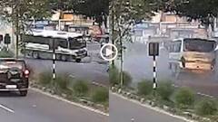 Video: डिवाइडर से टकराकर 360 डिग्री घूमी बस, बाल-बाल बचे दो लोग, हिमाचल का वीडियो वायरल