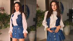 कर्ली बाल...कातिल अदाएं, मिनी स्कर्ट पहनकर इतराती नजर आई शहनाज गिल