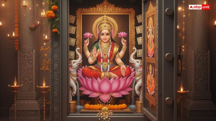 तिजोरी में कमल पर विराजमान मां लक्ष्मी की तस्वीर लगाएं, जिसमें वे धन वर्षा कर रही हों और उनके हाथों से सोने के सिक्के गिर रहे हों. यह तस्वीर समृद्धि और स्थायी सुख का प्रतीक है. तस्वीर में देवी मां को बैठा हुआ दिखाएं और दो सूंड उठाए हाथी का चित्र भी होना चाहिए, क्योंकि यह मां लक्ष्मी की कृपा बनाए रखता है. तिजोरी के दरवाज़े पर ऐसी तस्वीर लगाने से आर्थिक समृद्धि आती है और धन का अभाव नहीं होता.