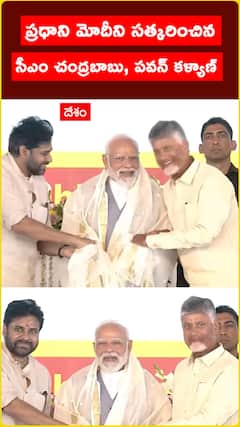 ప్రధాని మోదీని సత్కరించిన..  సీఎం చంద్రబాబు, పవన్ కళ్యాణ్