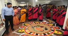 மதுரையில் பிரமிக்க வைத்த ஆரோக்கிய உணவுத் திருவிழா... அரிசி, பருப்பு கோலங்கள் & சத்தான உணவுகள்!