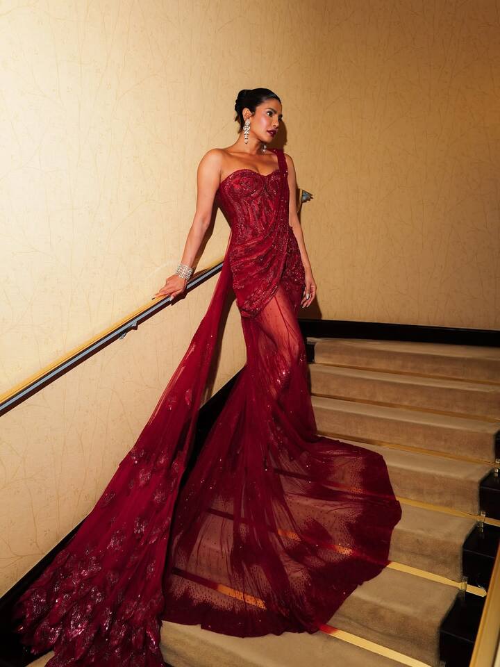 The actor recently turned heads at the Diwali Ball in London, looking absolutely stunning in a fiery red gown.