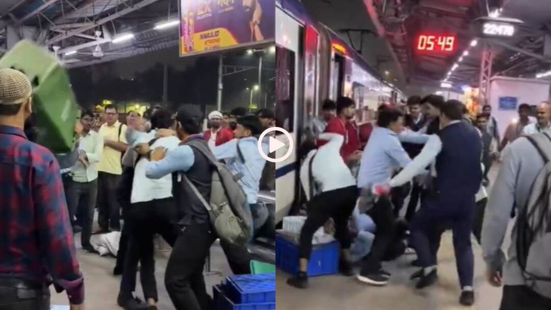Video: डस्टबिन, बेल्ट और खूब चले घूंसे... निजामुद्दीन स्टेशन पर आपस में भिड़े IRCTC के कर्मचारी, वीडियो वायरल Watch Video of scuffle between Vande Bharat train staff at Delhi Nizamuddin railway station viral Video: डस्टबिन, बेल्ट और खूब चले घूंसे... निजामुद्दीन स्टेशन पर आपस में भिड़े IRCTC के कर्मचारी, वीडियो वायरल