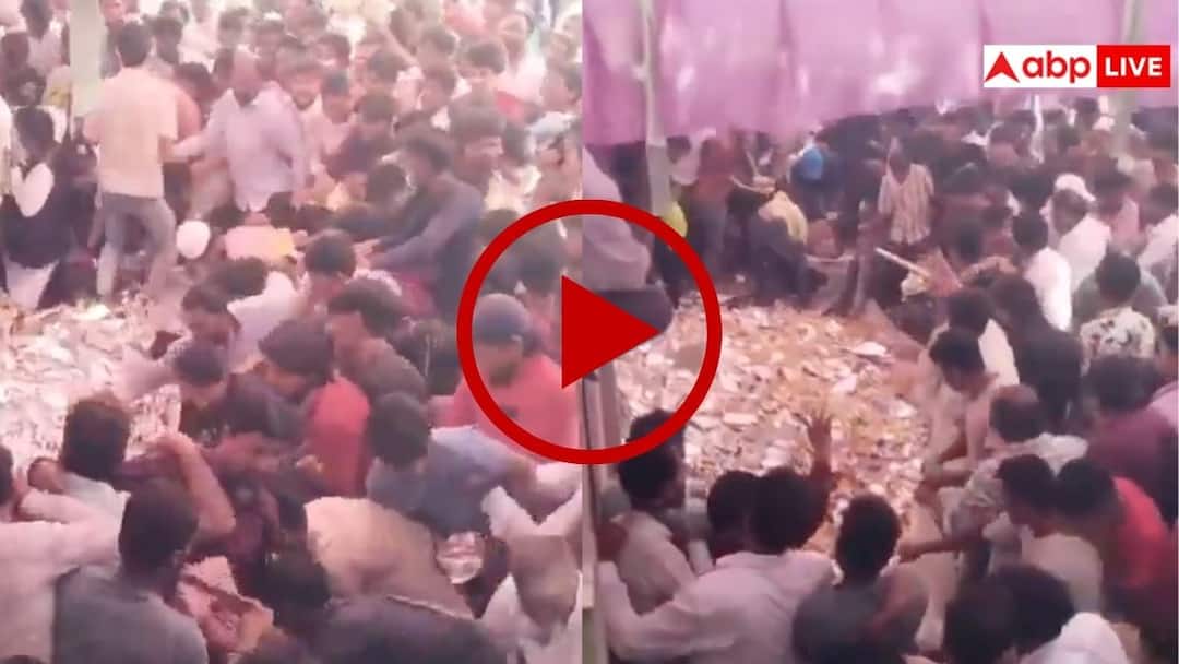 bihar elections nomination of aimim candidate people pounced on the biryani video goes viral on social media बिहार चुनाव में बिरयानी की लूट... AIMIM कैंडिडेट के नामांकन में बिरयानी के लिए भूखों की तरह टूट पड़ी जनता, देखें वीडियो