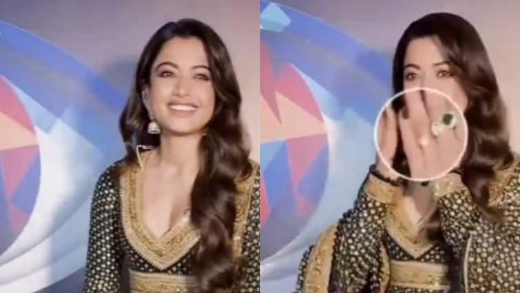 Rashmika Mandanna Glows On The Red Carpet, Showcases Stunning Engagement Ring | Watch Video