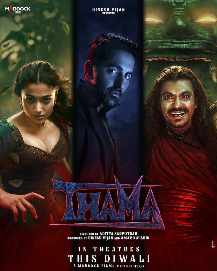 Thaama- Ayushmann and Rashmika Mandanna's film 'Thama' is going to be released on 21st October, i.e. Diwali. This is a comedy and horror film, which you can enjoy on the big screen with your family. Rashmika Mandanna is seen in the role of a vampire in the film. The trailer of 'Thama' has already received a good response from the audience, but now it will be interesting to see whether the whole story wins people's hearts or not.