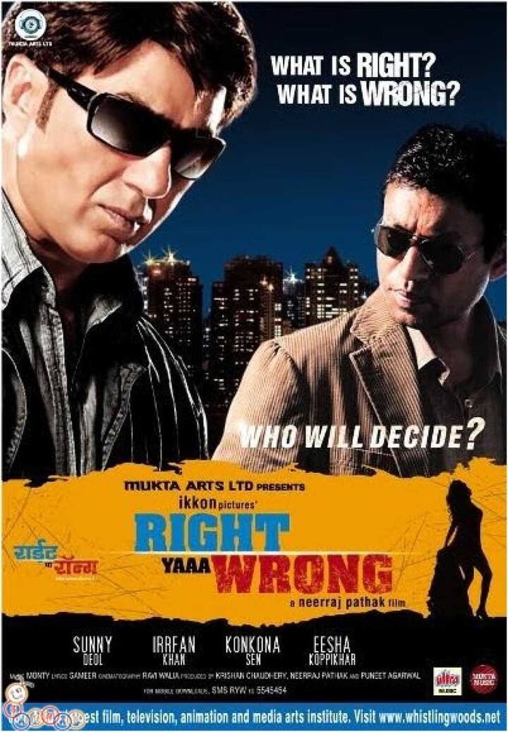 राइट या रॉन्ग (2010)- इस फिल्म में सनी देओल ने एक पुलिस ऑफिसर की भूमिका निभाई है जो सस्पेंस और एक्शन से भरी कहानी का हिस्सा है. फिल्म का प्लॉट दिलचस्प है और इसमें सनी का सीरियस एक्टिंग देखने लायक है. यह फिल्म यूट्यूब पर रेंट पर अवेलेबल है.