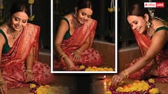 फूलों की रंगोली बनाकर सजाया अपना घर, कुछ ऐसी रही टीवी की गोपी बहू की छोटी दिवाली