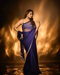 Huma Qureshi Photo: શિફોન સાડી અને ડિઝાઈનર બ્લાઉઝ,પર્પલ સાડીમાં હુમા કુરેશીનો દમદાર લૂક