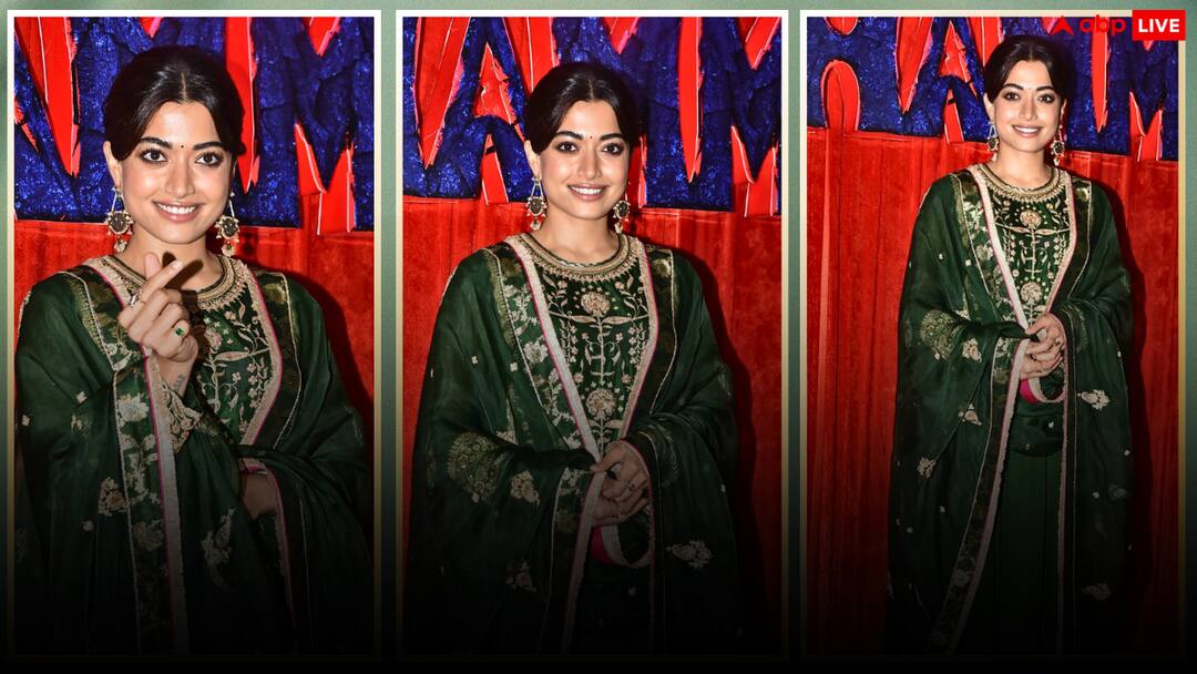 रश्मिका मंदाना का ग्लैमरस सूट लुक वायरल, दिवाली पार्टी में किया 'थामा' का प्रमोशन