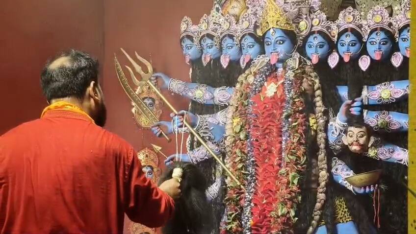 Kali Puja 2025: দশ মাথা, দশ হাতে ভূত চতুর্দশীতে এমনই রূপে পূজিতা মহাকালী! মা-কে দেখতে ভক্তদের ভিড়