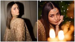 Golden Elegance: Alia Bhatt Rocks 30-Year-Old Ritu Kumar Saree At Diwali Bash