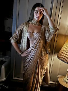 Golden Elegance: Alia Bhatt Rocks 30-Year-Old Ritu Kumar Saree At Diwali Bash