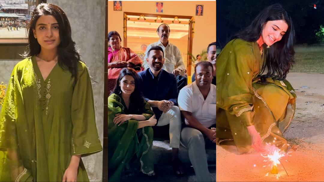 रूमर्ड बॉयफ्रेंड के साथ सामंथा रुथ प्रभु ने मनाया दिवाली का जश्न, ग्रीन सूट में गजब सुंदर दिखीं एक्ट्रेस