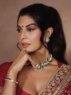 Jacqueline Fernandez Aces Traditional Elegance In Vibrant Red Saree; PICS