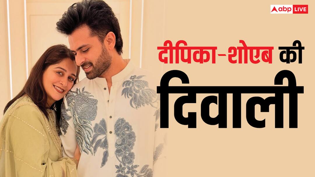 दिवाली के दिन लाइट ग्रीन सूट में सजीं दीपिका कक्कड़, बेटे रूहान ने पापा शोएब को कॉपी कर दिए पोज, देखें कपल के सेलिब्रेशन की तस्वीरें