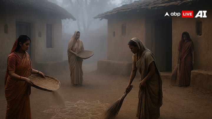 भोर होते ही महिलाएं हाथ में बांस का सूप या झाड़ू लेकर घर के हर कोने में उसे हल्के से बजाती हैं. माना जाता है कि इस क्रिया से दरिद्रता और अलक्ष्मी घर से बाहर जाती हैं, और माता लक्ष्मी का स्थायी निवास होता है.