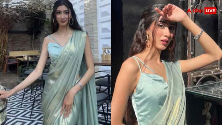 अगर आप मॉडर्न स्टाइल की साड़ी चाहती हैं तो जॉर्जेट साड़ी एक बढ़िया ऑप्शन है. यह हल्की होती है, पहनने में आसान होती है और इसकी प्लीट्स भी खूबसूरती से बनती हैं.अगर आप पूजा में कुछ हल्का लेकिन स्टाइलिश पहनना चाहती हैं, तो यह साड़ी जरूर ट्राई करें.