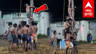 Vazhukku maram : கொட்டும் மழையில் சாகசம்வழுக்கு மரம் ஏறும் போட்டிமெய்சிலிர்க்க வைத்த வீரர்கள்