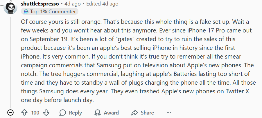 Orange iPhone 17 Pro Is Now Turning Pink? Redditors Take Up Arms Over Weird Colour Shift