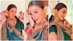 हरी साड़ी और हाथों पर मेहंदी... छठ से पहले सुहागन की तरह सजीं अक्षरा सिंह, देखें तस्वीरें