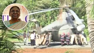 Video: थेट राष्ट्रपती द्रौपदी मूर्मू यांचं एमआय-17 हेलिकाॅप्टर चक्क खड्ड्यात अडकलं; पोलिस, अग्निशमन दलाच्या जवानांचा 'दे धक्का'