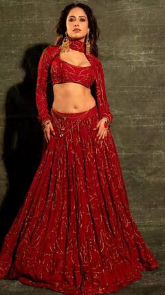 Nushrratt Bharuccha Sets Internet Ablaze In Fiery Red Ensemble