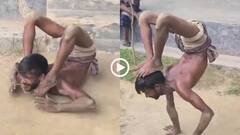 Video: शरीर में हड्डियां हैं या रबर? युवक ने अपनी बॉडी को मोड़कर कंधे पर रखा पैर, फिर हाथों से चला