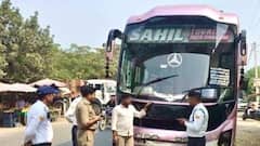 हापुड़ में बस की छत पर जानलेवा सफर, पुलिस ने लगाया भारी जुर्माना