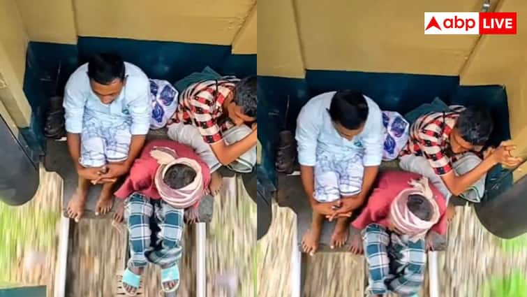 डिब्बों के बीच जान जोखिम में डालकर ट्रेन का सफर करते मिले शख्स, वीडियो वायरल डिब्बों के बीच जान जोखिम में डालकर ट्रेन का सफर करते मिले शख्स, वीडियो वायरल
