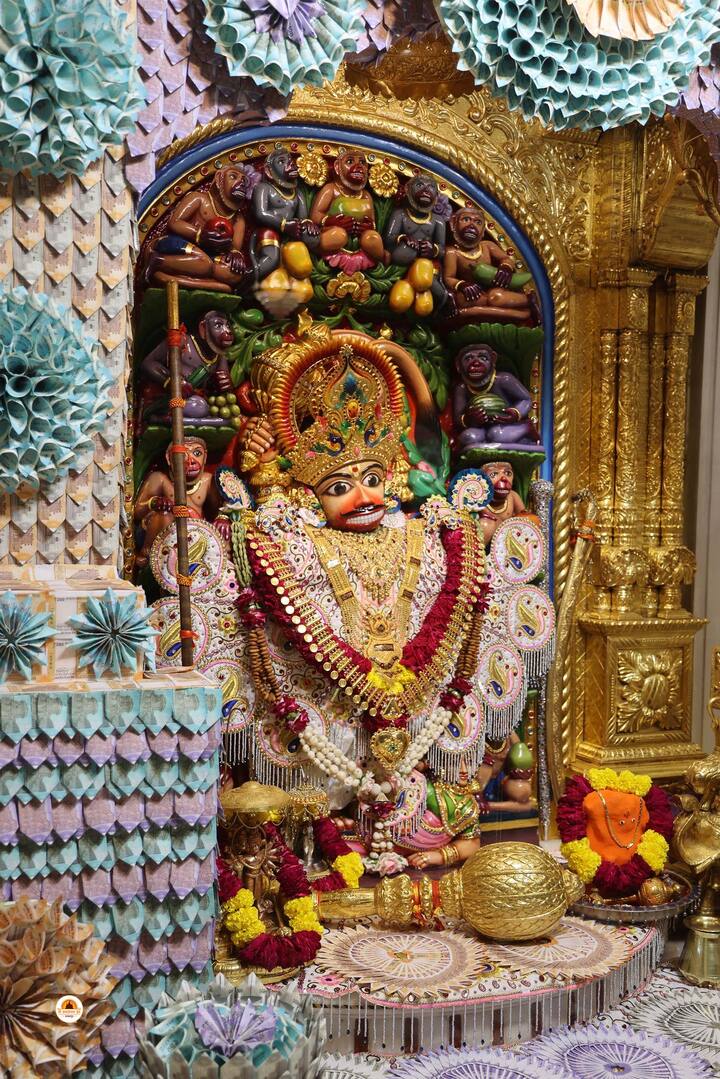 આજના વિશેષ શણગારનું મુખ્ય આકર્ષણ દાદાનું સિંહાસન હતું. કષ્ટભંજન દેવ હનુમાનજીના સિંહાસનને વિવિધ મૂલ્યની ભારતીય ચલણી નોટો થી શણગારવામાં આવ્યું હતું. આ શણગારમાં ₹10, ₹20, ₹50, ₹100, ₹200 અને ₹500 રૂપિયાની નોટોનો ઉપયોગ કરવામાં આવ્યો હતો, જે દાદાના દર્શનને વધુ ભવ્ય બનાવી રહ્યું હતું.