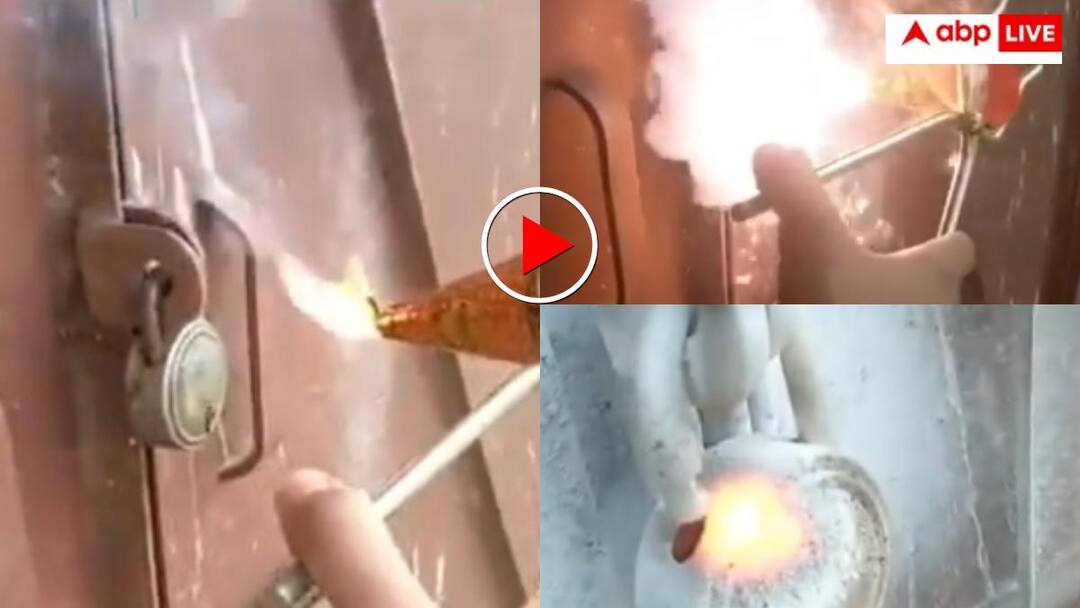 Man opened the door lock with Pyro firecracker video goes viral on internet ताला तोड़ने का नया तरीका... दिवाली के अनार से खोल दिया घर का लॉक, जुगाड़ का हैक वायरल