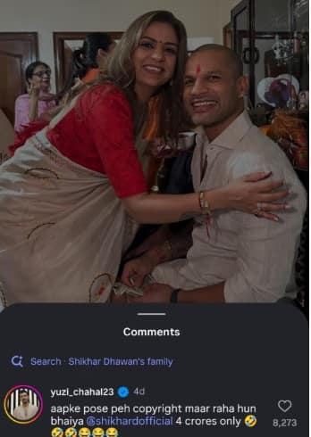 Yuzvendra Chahal’s ₹4 Cr Dig At Dhanashree Verma Sparks Buzz, Shikhar Dhawan Joins In