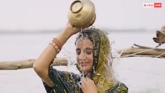 अक्षरा सिंह ने लगाई डुबकी, छठी मैया की भक्ति में दिखी लीन