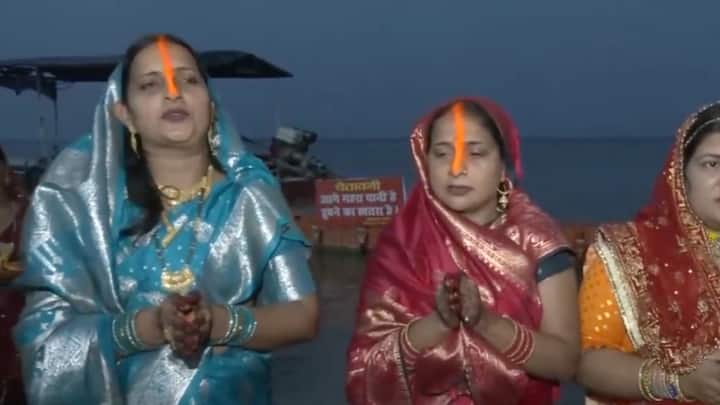 These pictures are from Ayodhya where women offered Usha Arghya to the rising sun on the last day of Chhath Puja.