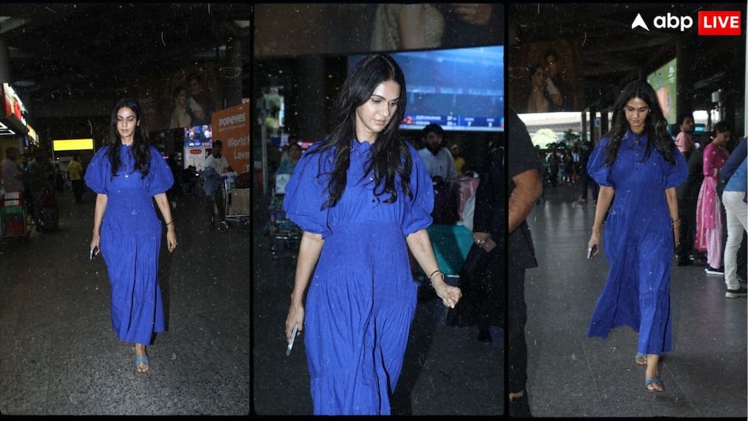 अल्लू अर्जुन की पत्नी स्नेहा रेड्डी एयरपोर्ट पर ब्लू ड्रेस में हुई स्पॉट, किसी हीरोइन से नहीं लग रही हैं कम