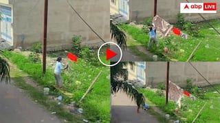 बिजली के पोल से बंधी रस्सी पर कपड़े सुखा रही थी लड़की! अचानक लगा मौत का झटका- वीडियो वायरल