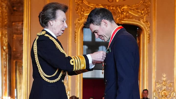 Princess Anne conferred James Anderson with his Knighthood during a ceremony at Windsor Castle.