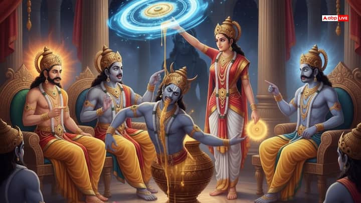 विष्णु ने अपने सुदर्शन चक्र से स्वर्भानु का सिर उसके धड़ से अलग कर दिया. लेकिन तब तक अमृत उसके कंठ तक पहुँच चुका था, जिससे वह मृत्यु से बच गया. उसका सिर और शरीर अलग तो हो गए, पर दोनों में जीवन की चेतना बनी रही, जिससे दो शक्तिशाली रूपों का जन्म हुआ — राहु और केतु.