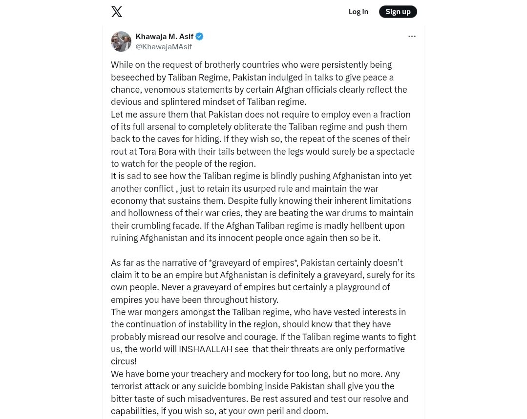 Pakistan Threatens To Drive Afghan Taliban ‘Back To Tora Bora Caves’ After Türkiye Talks Fail