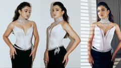 व्हाइट ऑफ शोल्डर टॉप और ब्लैक स्कर्ट में रश्मिका मंदाना ने दिए सिजलिंग पोज, तस्वीरें कर देंगी घायल