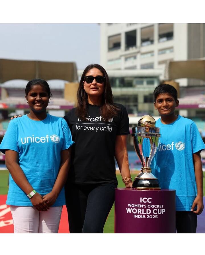 Let us tell you that the actress also participated in this match as the brand ambassador of UNICEF. Seeing this avatar of Kareena, fans are also praising her a lot.