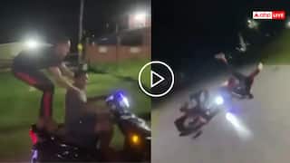 Video: चलती स्कूटी पर खड़ा होकर दिखा रहा था हीरोपंती, उछलकर मुंह के बल गिरा, निकल गई हेकड़ी!
