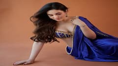 Aditi Budhathoki Pics: બ્લુ સાડી અને ડીપનેક બ્લાઉઝમાં અદિતી બુધાથોકીએ આપ્યા ગ્લેમરસ પોઝ