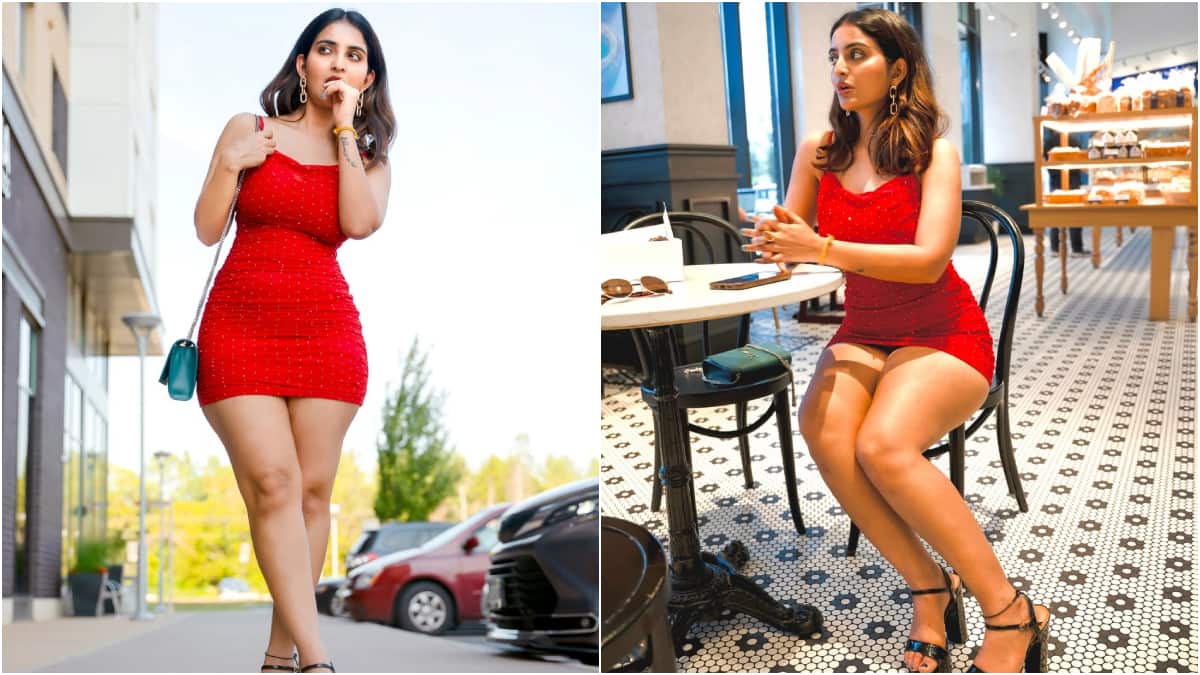 Ananya Nagalla: షార్ట్ డ్రస్లో అనన్యా నాగళ్ళ... బాడీకాన్ అవుట్ఫిట్లో భలే  ఉందిగా! | Ananya Nagalla in red bodycon mini dress