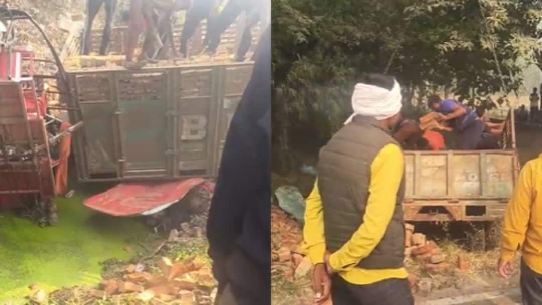 Moradabad Uncontrolled tractor trolley overturned on e rickshaw two died ann मुरादाबाद में टायर फटने के बाद अनियंत्रित हुई ट्रैक्टर ट्रॉली, हादसे में 2 लोगों की मौत, 3 घायल