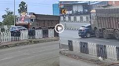Video: कुत्ते को बचाने में कार ने खोया बैलेंस, ट्रक ने 100 फीट तक घसीटा, अंदर थे तीन लोग, वीडियो वायरल